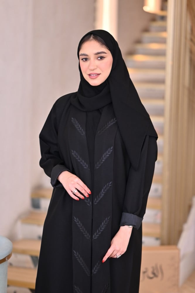 Black Embroidered Abaya-0591 - Al Faner Abayas