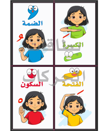 بطاقة الحركات بالصور - بنات