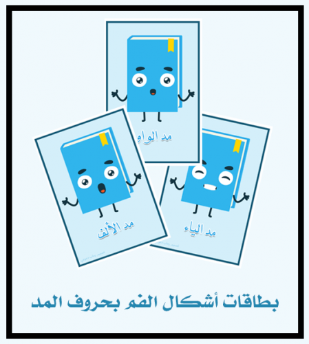 بطاقات أشكال الفم بحروف المد-بنين - منتج رقمي