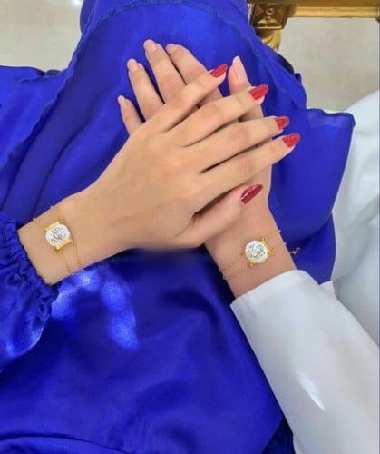 اساور ملكيه حجر صدفي ابيض - متجر عهود
