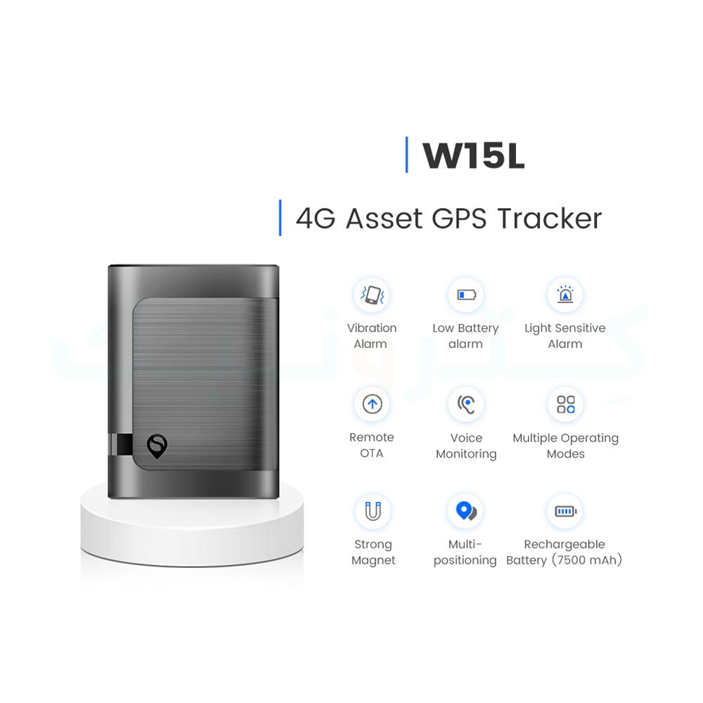 جهاز تعقب  SEEWORLD W15L GPS -عبر الإنترنت 4G عمر بطارية أطول- كترونيك