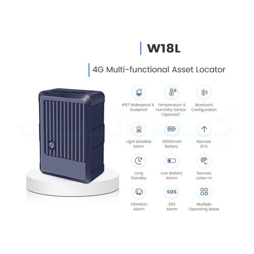 W18L - جهاز تعقب GPS لاسلكي عالمي 4G مع مراقبة درج...