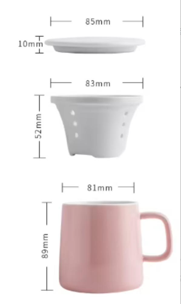 كوب سراميك بصفاية وغطاء