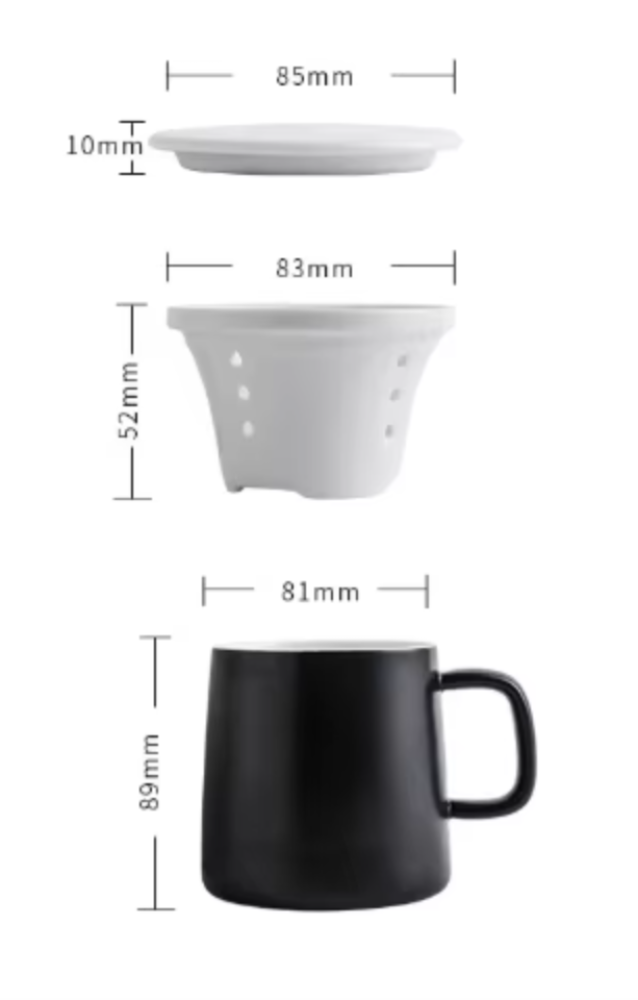 كوب سراميك بصفاية وغطاء