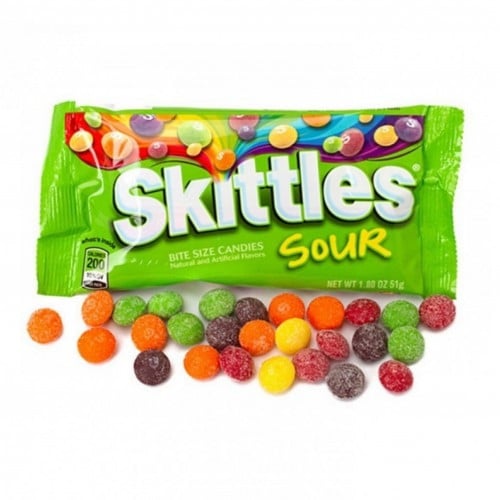 سكيتلز skittles حامض بالملح الاصلية 51 جرام