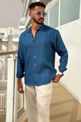 قميص ازرق كلاسيكي - classic blue shirt
