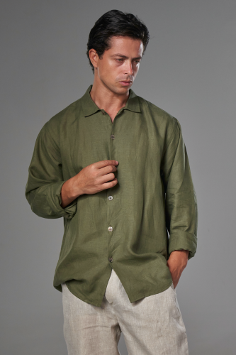 قميص كاكي زيتي - olive khaki shirt