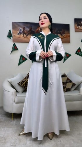 جلابيات اليوم الوطني الخامه ( قطن مرسي ) التطريز ا...