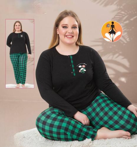 بيجاما قطن خامه فسكون مقاس كبيره 3XL 4XL 5XL 6XL /...