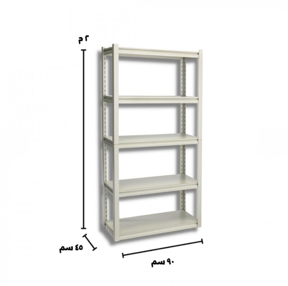 رفوف خشبية معدنية 200x90x45cm ابيض