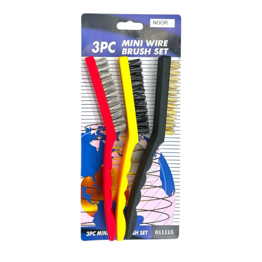 طقم فرش سلك يد بلاستيك صيني مشكل 3 قطعه