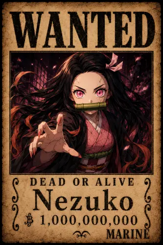 بوستر  نيزوكو - Nezuko Wanted Poster