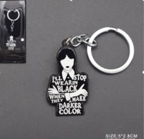 ميدالية وينزداي آدامز - wednesday addams Keychain