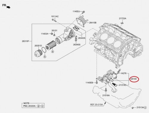 طرمبة زيت هونداي جينيسس Genesis G80 محرك 3.8L من 2...