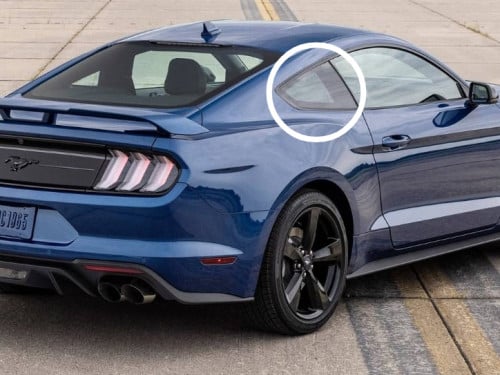 زجاج خلفي جهة الراكب موستنق 2015-2023 Mustang Coup...