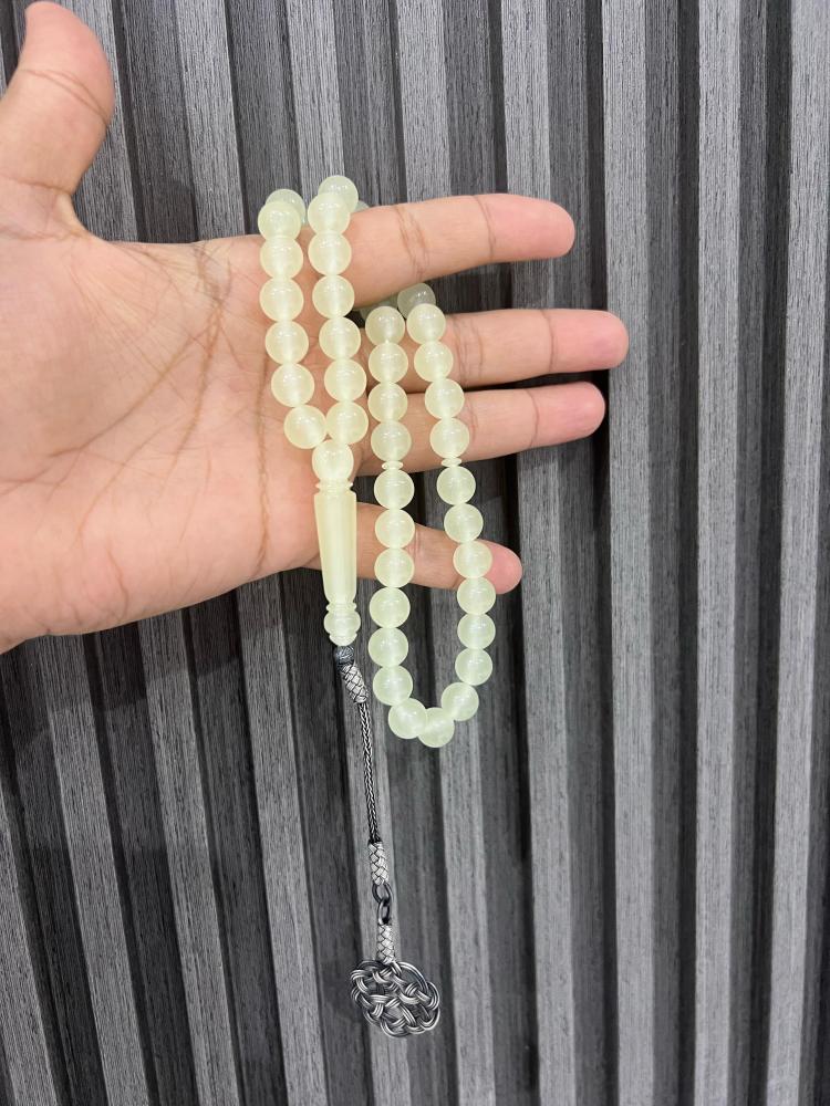 سبحه بكلايت ابيض عاجي فاتح مضئ
