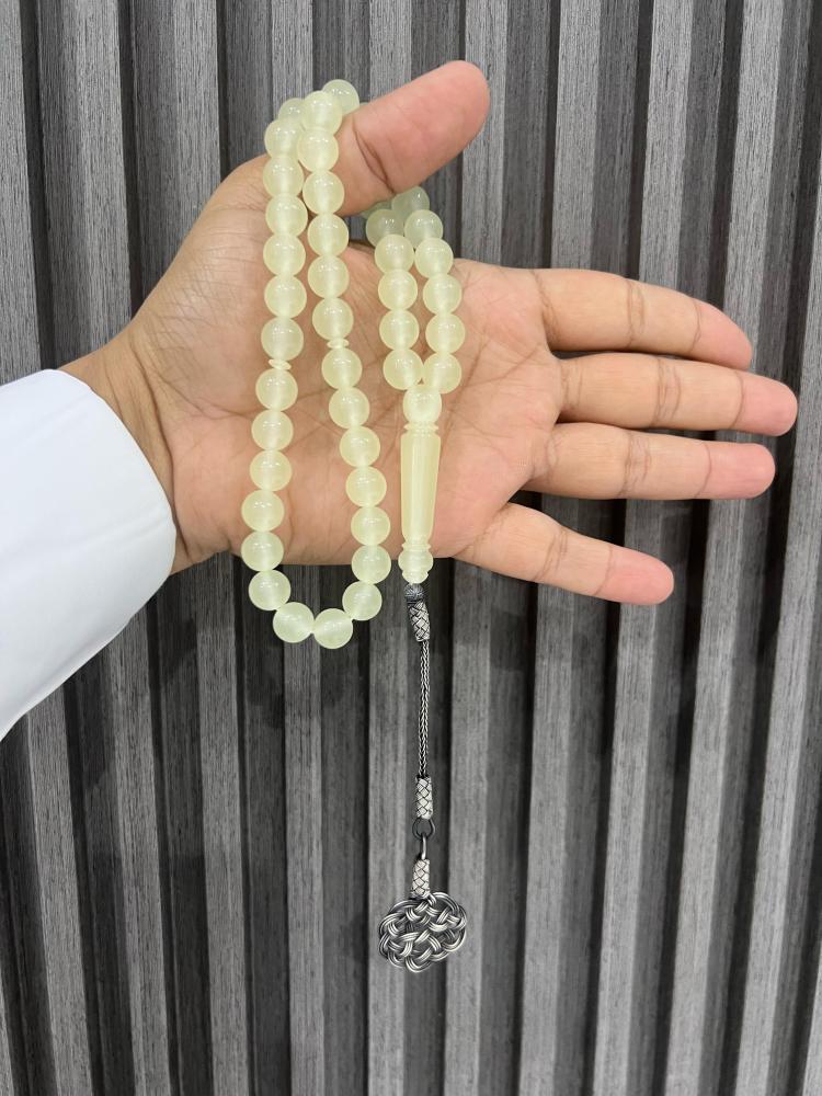 سبحه بكلايت ابيض عاجي فاتح مضئ