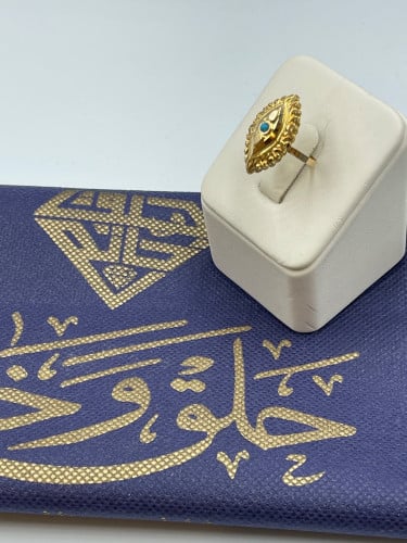 خاتم فيروزي مميز و انيق عيار21