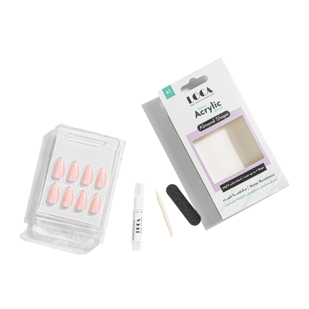 اظافر صناعية لصق ذاتي اكريليك شكل لوزي من لوكا - وردي فرنسي