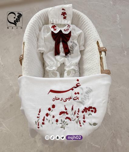 لبس بيبي و بطانية سرير تطريز