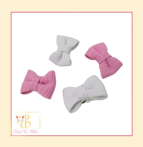 طقم 4 شباصات فيونكة بمشبك -Four Ribbon Hair Clips...