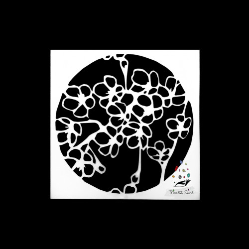 249 - ورق استنسل طبعة زهور 13سم * 13سم