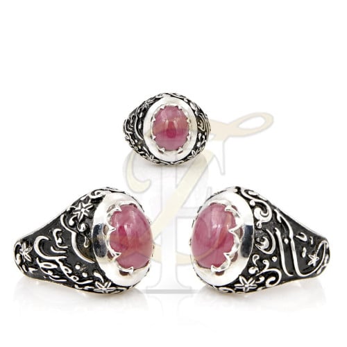 خاتم (ياقوت) فضة عيار 925