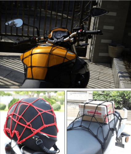 شبكة حفظ الأغراض الشخصية للدراجات النارية والهوائية باللون الأسود