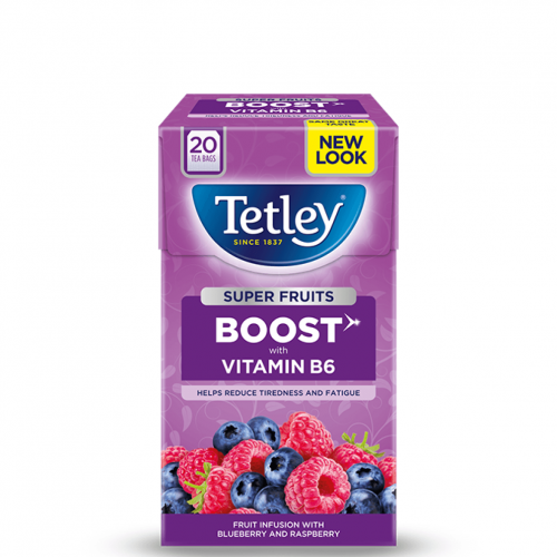 شاي سوبر فروت Tetley بالتوت البري والتوت الأزرق