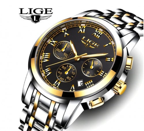 ساعة ليج رجالية كوارتز مقاوم للماء وستانلس ستيل