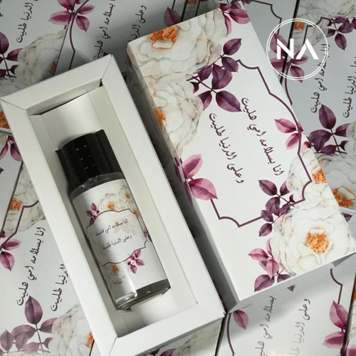 بوكس عطر ميني بثيم ورد ابيض وبنفسجي