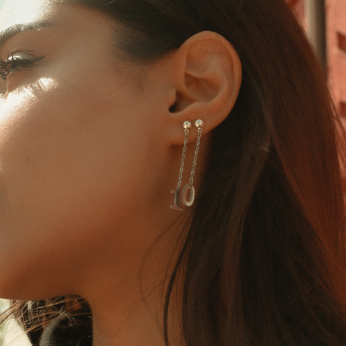حلق الأرقام بالسلسلة | Number earrings