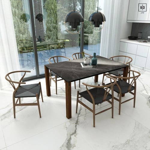 طاولة طعام (H2-75M) نوع السطح Storm Negro