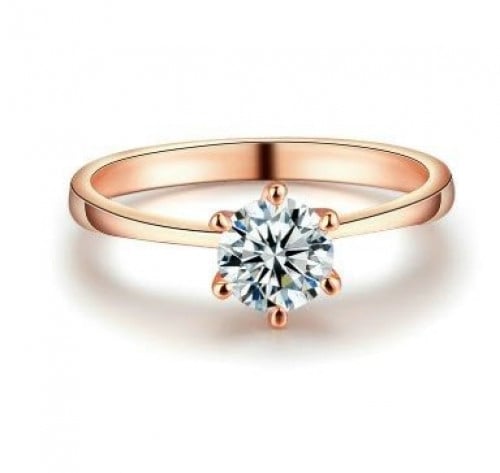 خاتم نسائي مطلي بالذهب مقاس 7.25 أمريكي