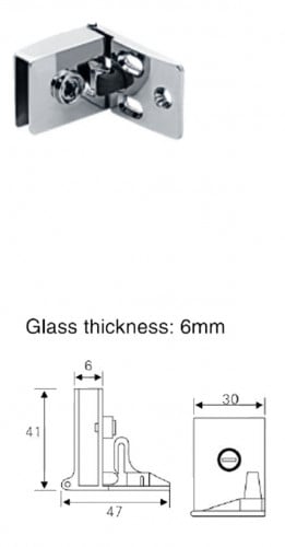 مفصلة زجاج لون كروم 6 ملي