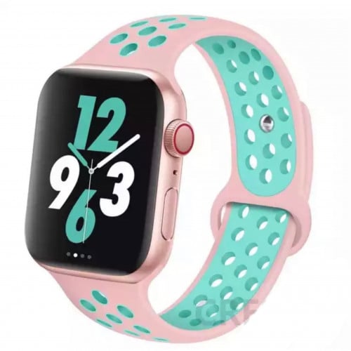 سوار ساعة أبل وردي/تركوازي مقاس 38-40