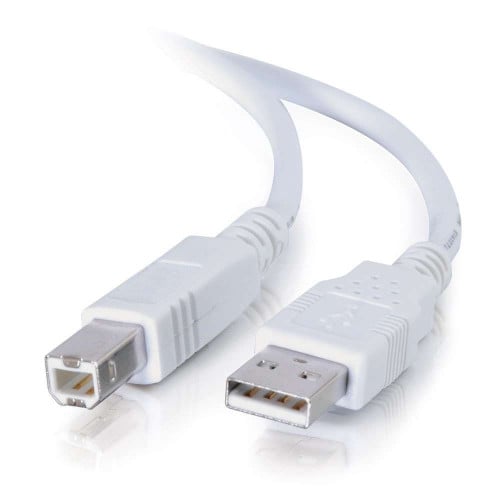 C2G 2m USB Cable - USB 2.0 A to B Cable White 6.6ft 2Meters for Printers