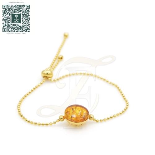 اسوارة كهرمان فضة عيار 925