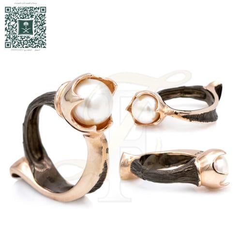 خاتم لؤلؤ فضة عيار 925