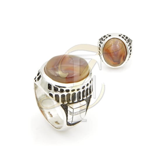 خاتم عقيق فضة 925