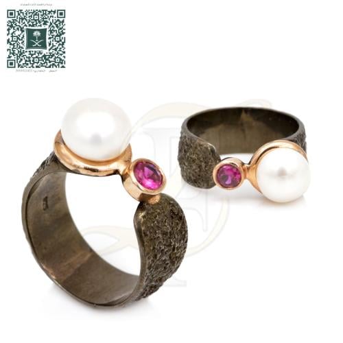 خاتم لؤلؤ فضة عيار 925