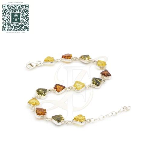 اسوارة كهرمان فضة عيار 925