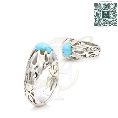 خاتم فيروز نيشابوري فضة عيار 925