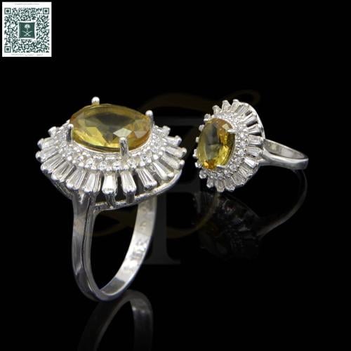 خاتم زولتانيت فضة عيار 925