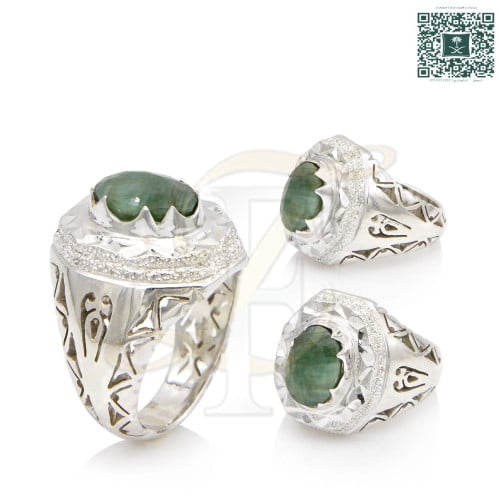 خاتم (زمرد )فضة عيار925