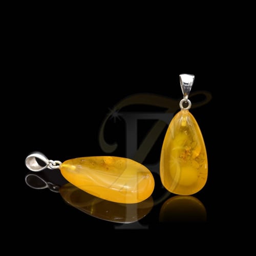 تعليقة كهرمان لتواني فضة عيار 925