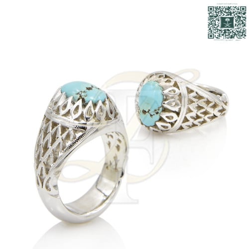 خاتم فيروز فضة عيار 925