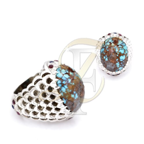 خاتم فيروز نيشابوري فضة عيار 925