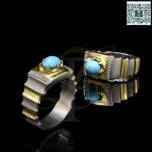 خاتم فيروز نيشابوري فضة عيار 925