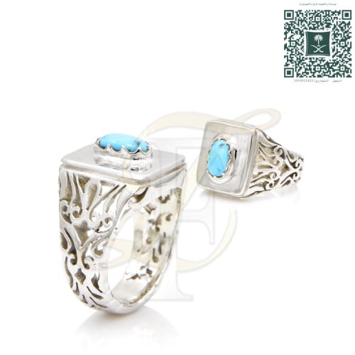 خاتم فيروز نيشابوري فضة عيار 925